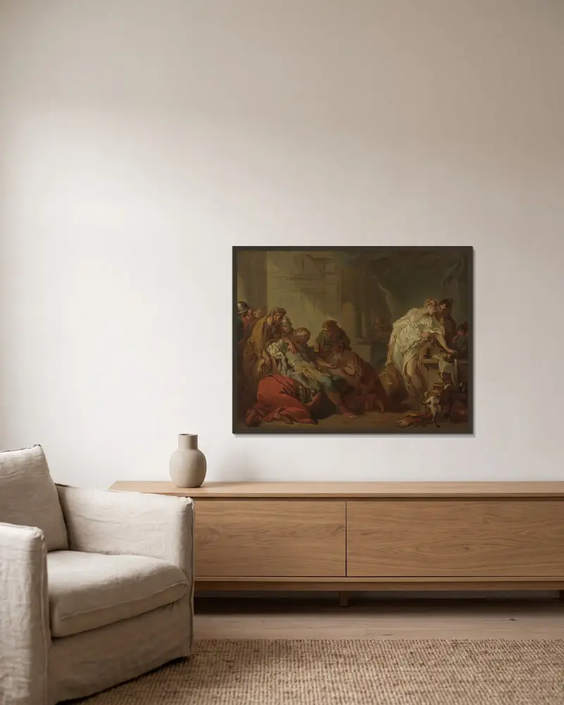 Meleagros död av François Boucher inramad på en vägg