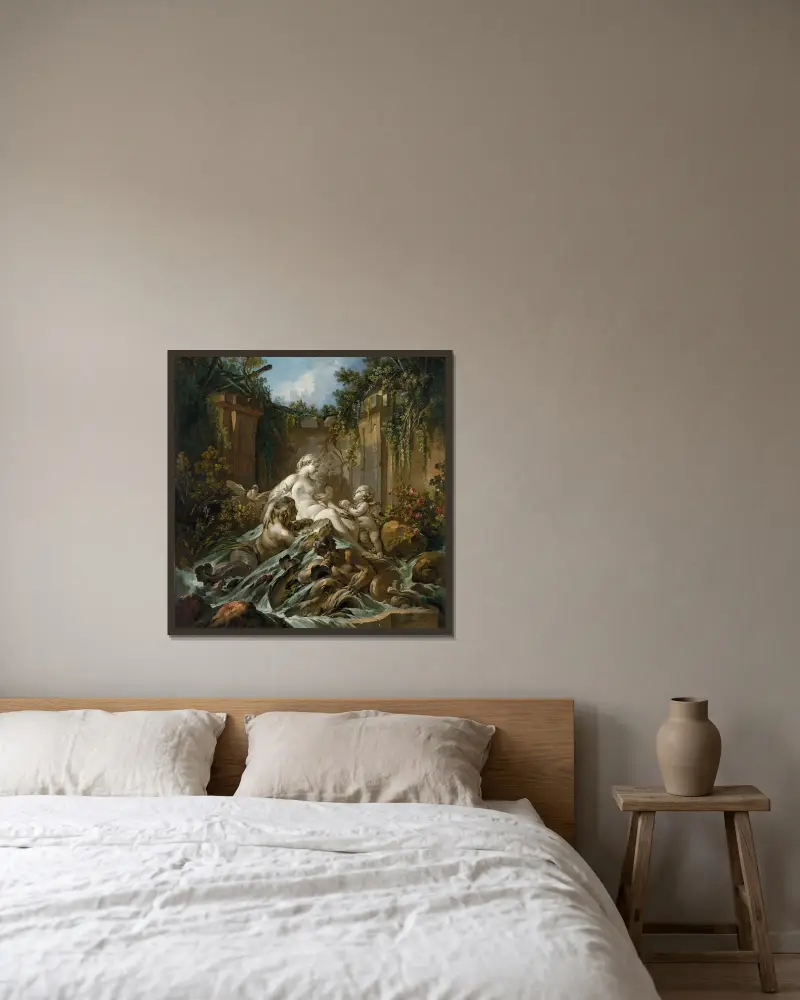 Fountain of Venus av François Boucher inramad på en vägg
