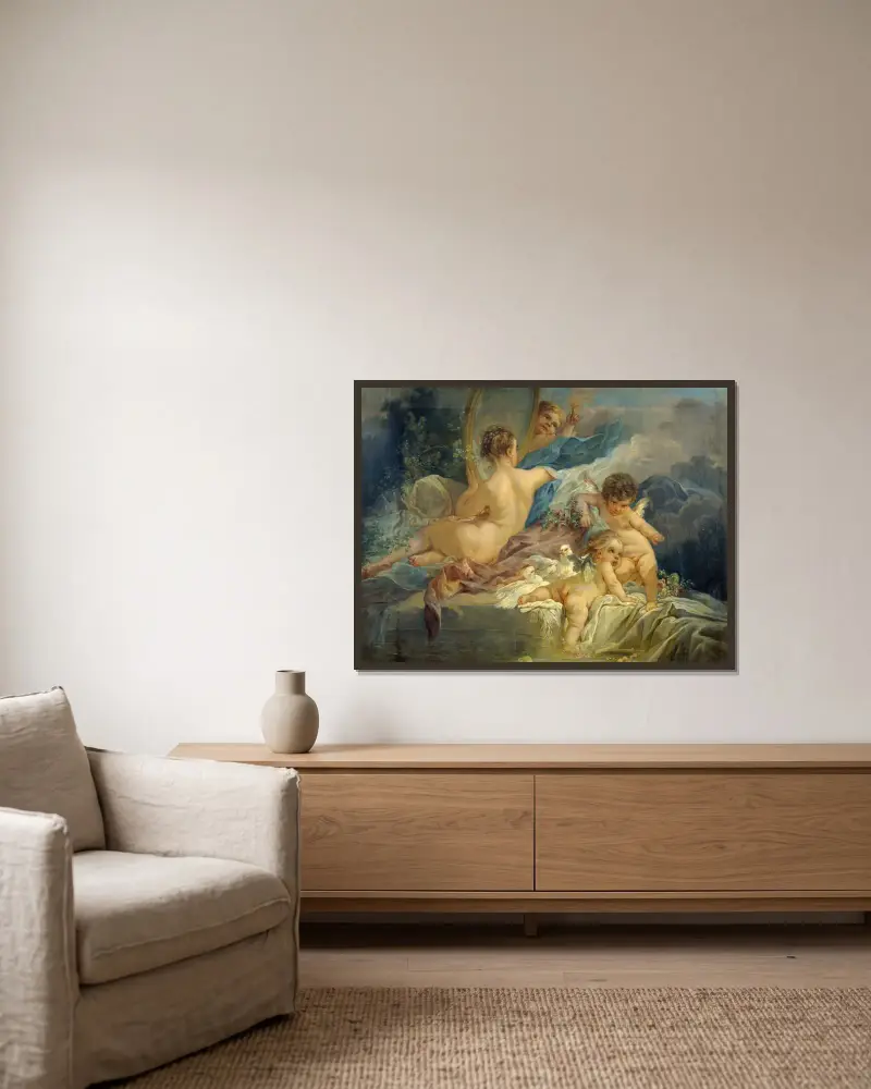 La toilette de Vénus av François Boucher inramad på en vägg
