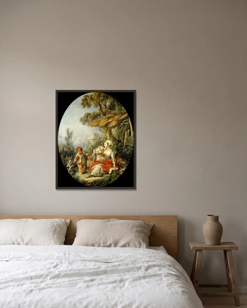 L’Heureuse Mère av François Boucher inramad på en vägg