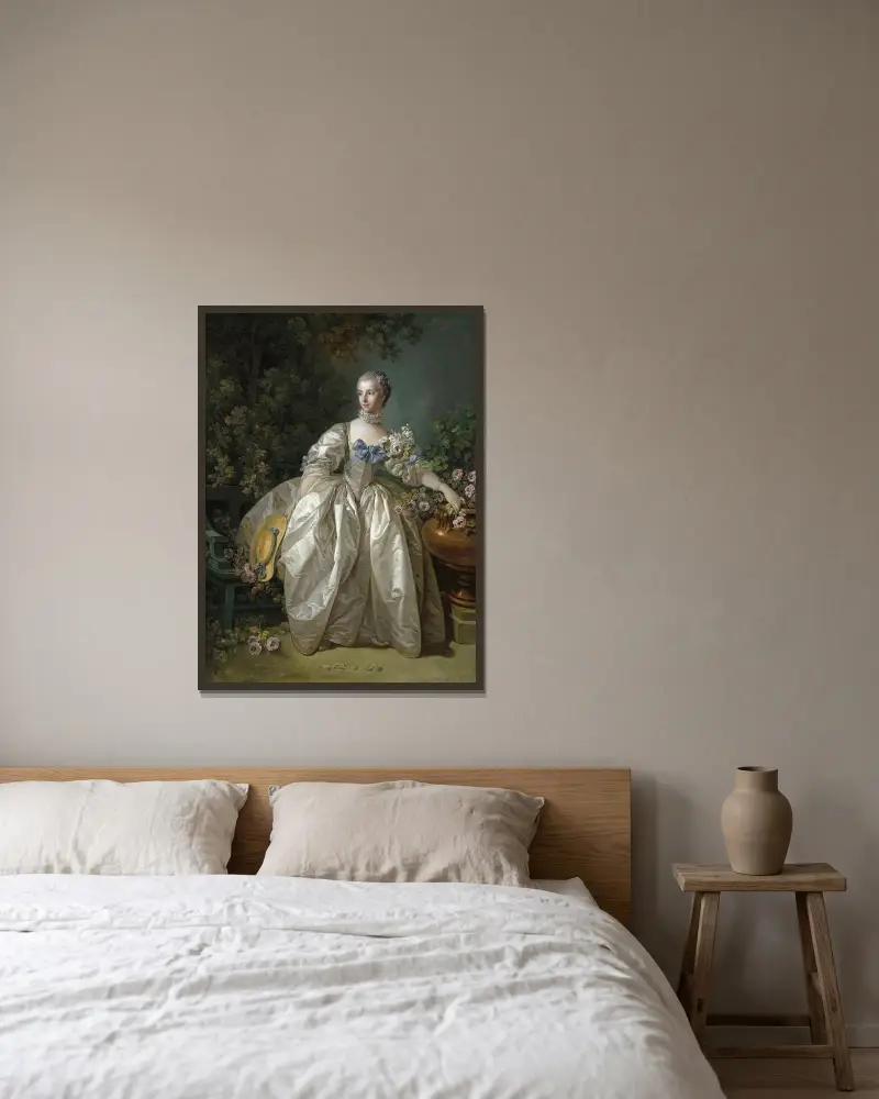 Madame Bergeret av François Boucher inramad på en vägg