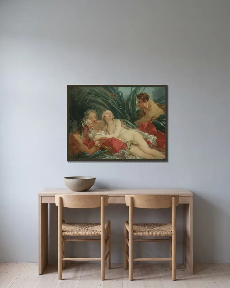 Pan i Syrinx, François Boucher w ramie na ścianie