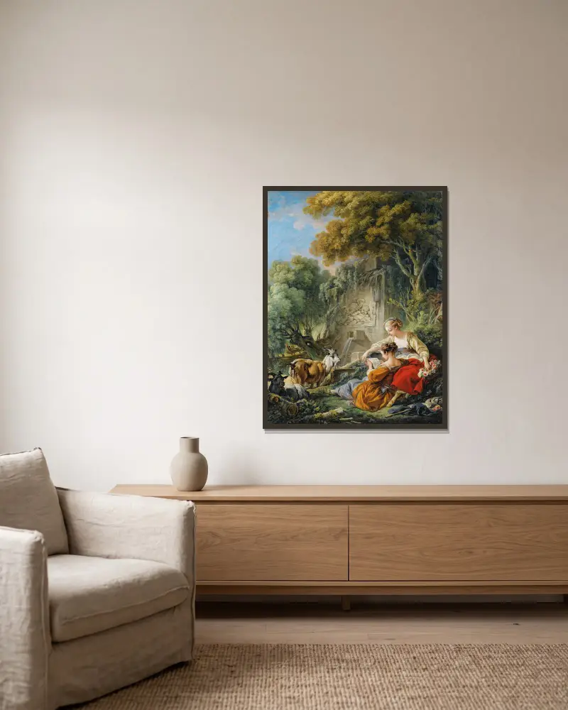 Čtení dopisu, François Boucher v rámu na stěně