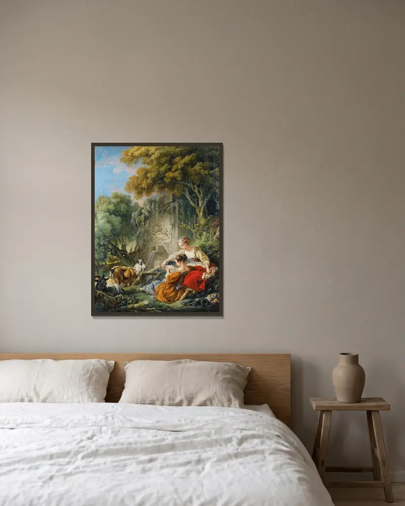 Čtení dopisu, François Boucher v rámu na stěně