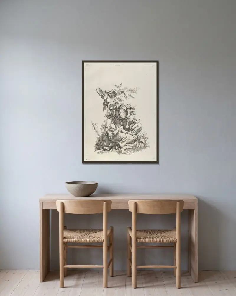 Taste av François Boucher inramad på en vägg