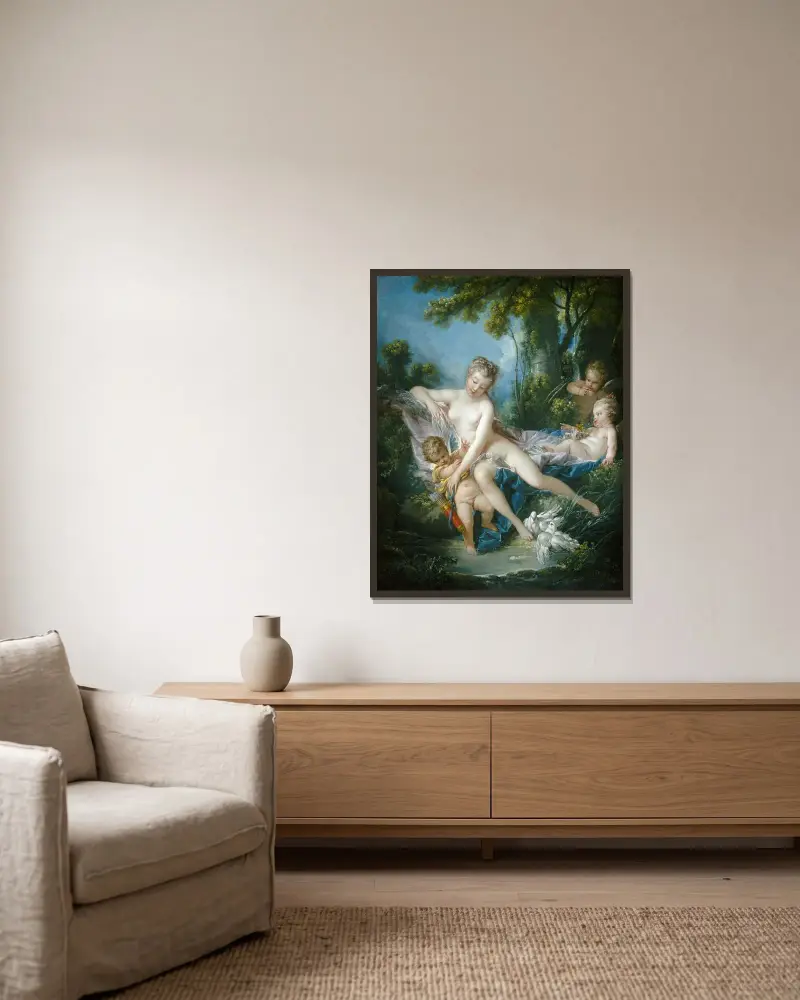 Venus bad av François Boucher inramad på en vägg