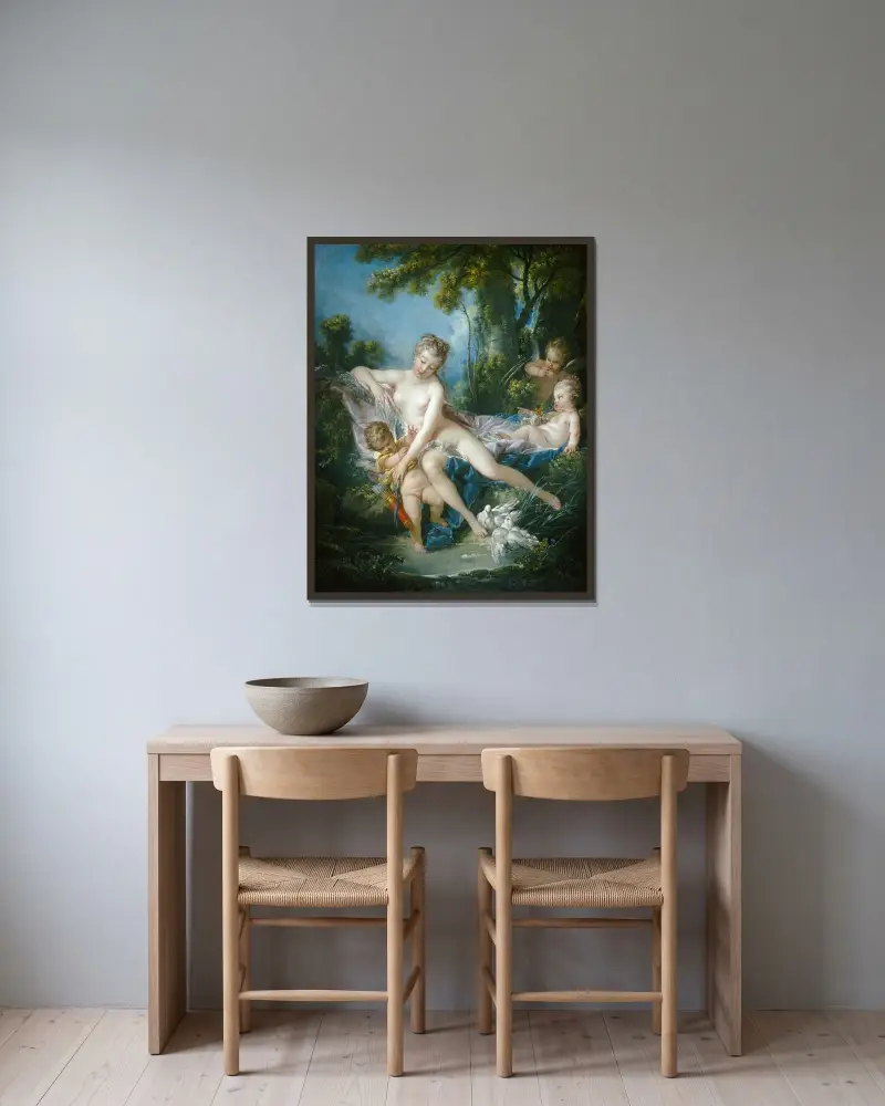Venus bad av François Boucher inramad på en vägg
