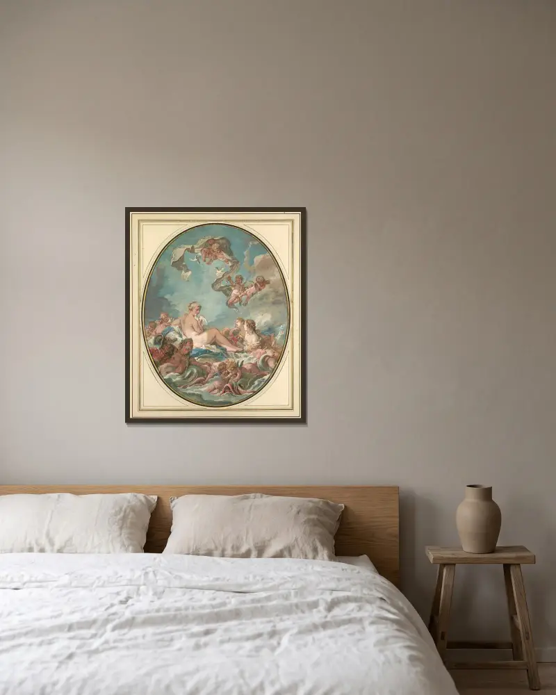 Venus födelse och triumf av François Boucher inramad på en vägg