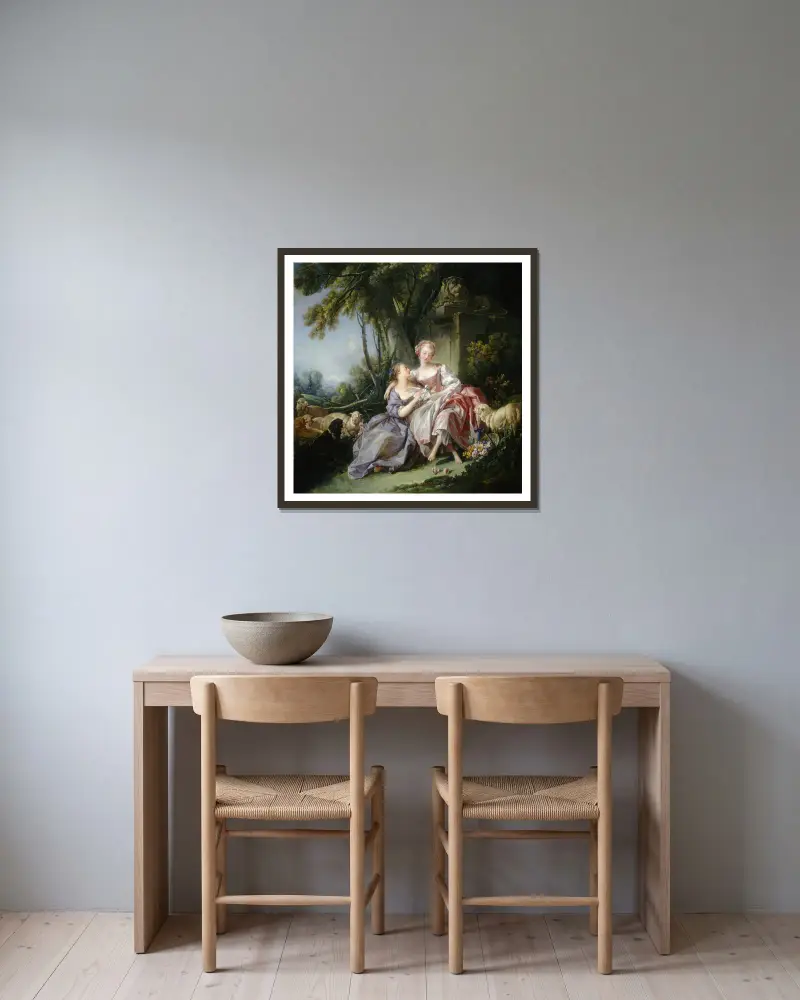 List miłosny, François Boucher w ramie na ścianie