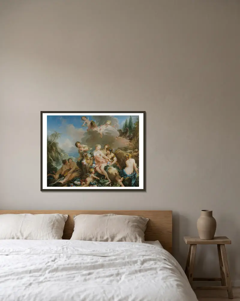Der Raub der Europa von François Boucher gerahmt an einer Wand