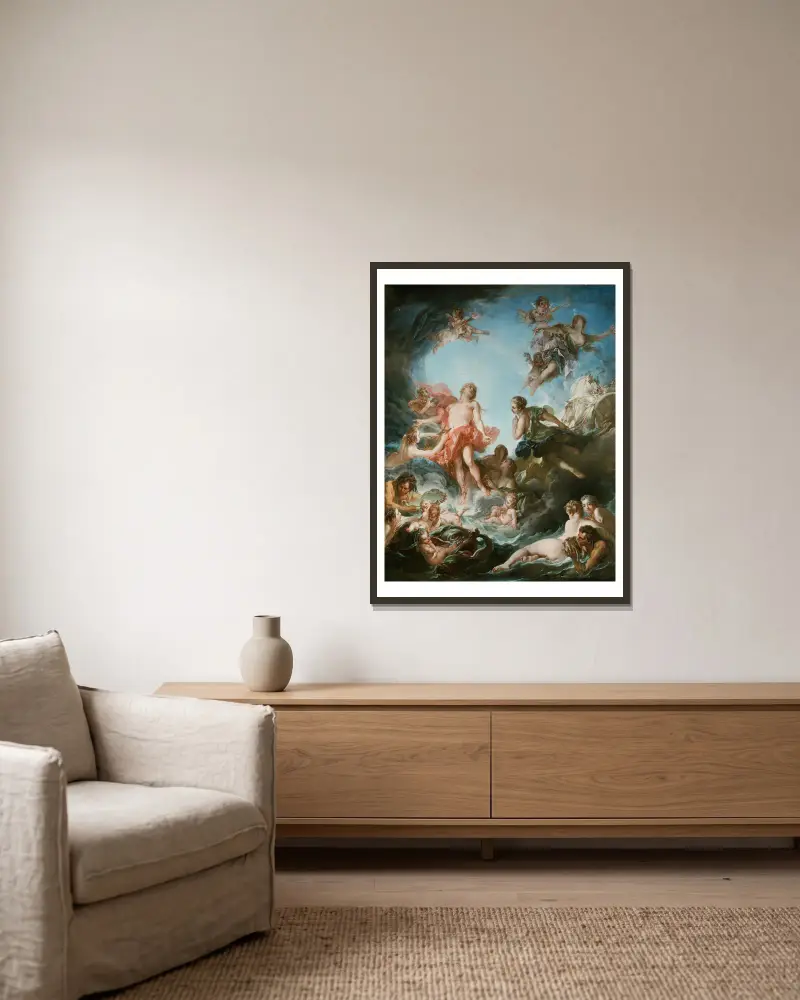 The Rising of the Sun av François Boucher inramad på en vägg