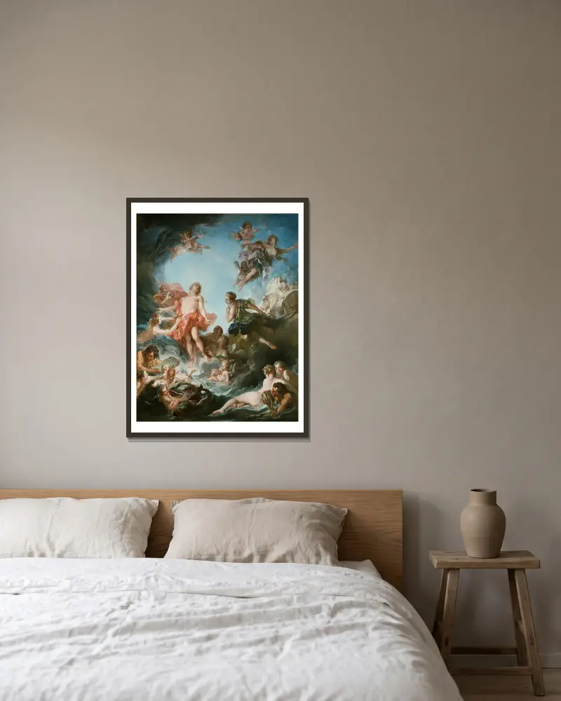 The Rising of the Sun av François Boucher inramad på en vägg