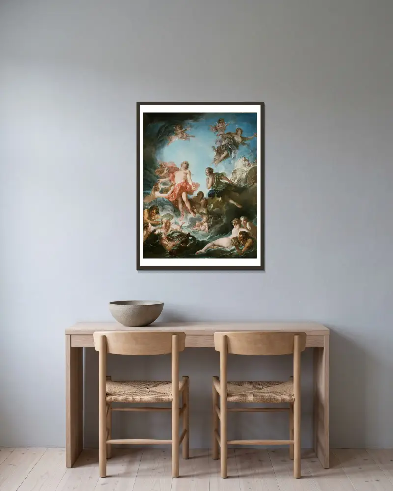 The Rising of the Sun av François Boucher inramad på en vägg