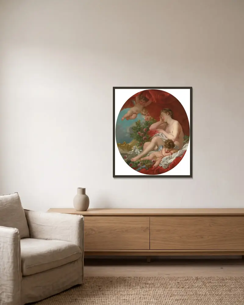 Venus sömn av François Boucher inramad på en vägg