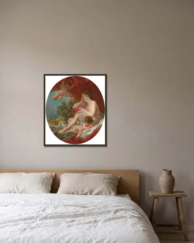 Venus sömn av François Boucher inramad på en vägg