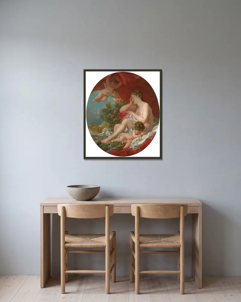Venus sömn av François Boucher inramad på en vägg