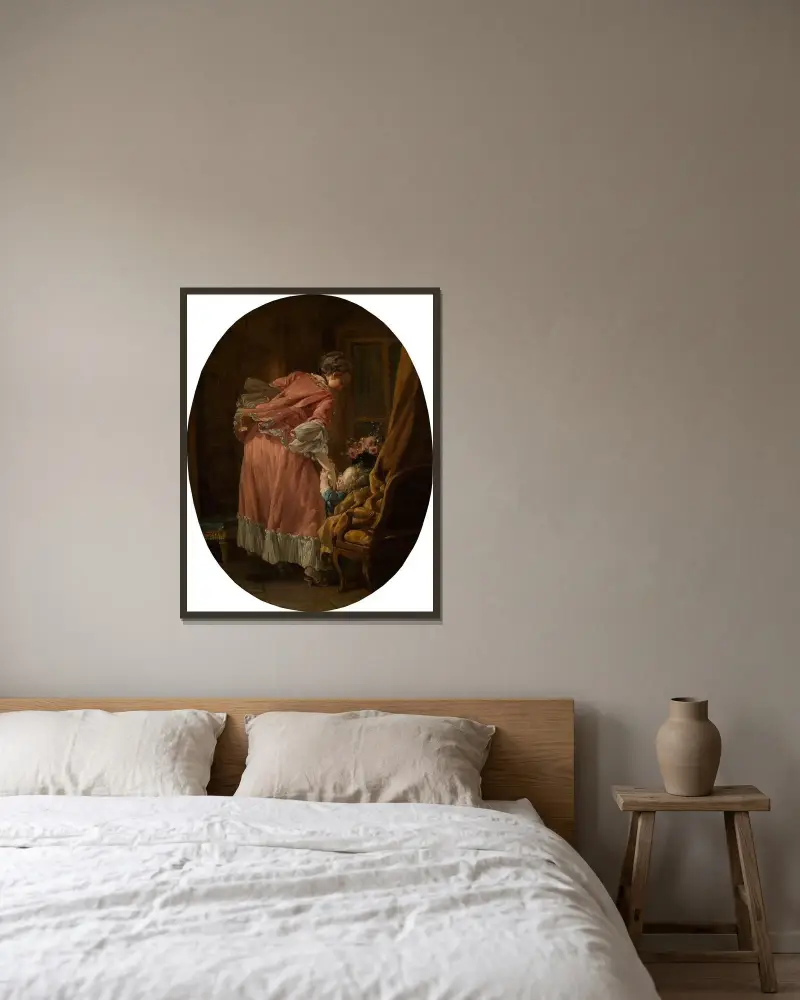 Det bortskämda barnet av François Boucher inramad på en vägg