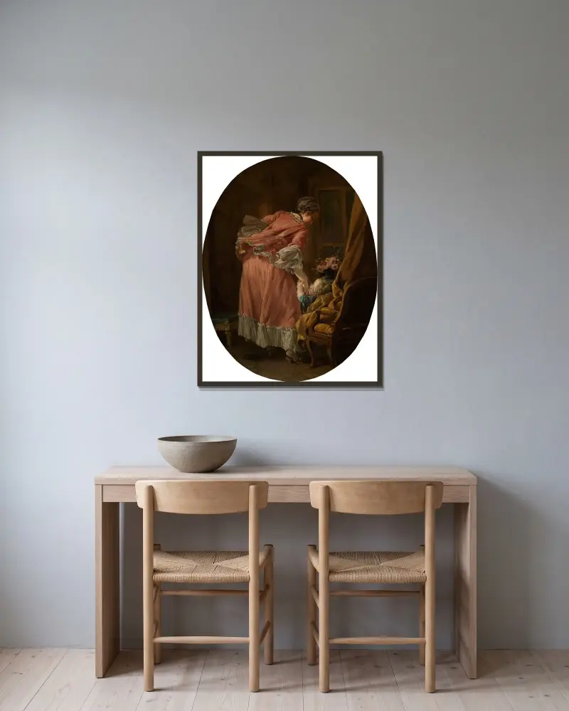 Det bortskämda barnet av François Boucher inramad på en vägg