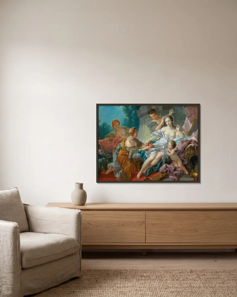 Venus toalett av François Boucher inramad på en vägg