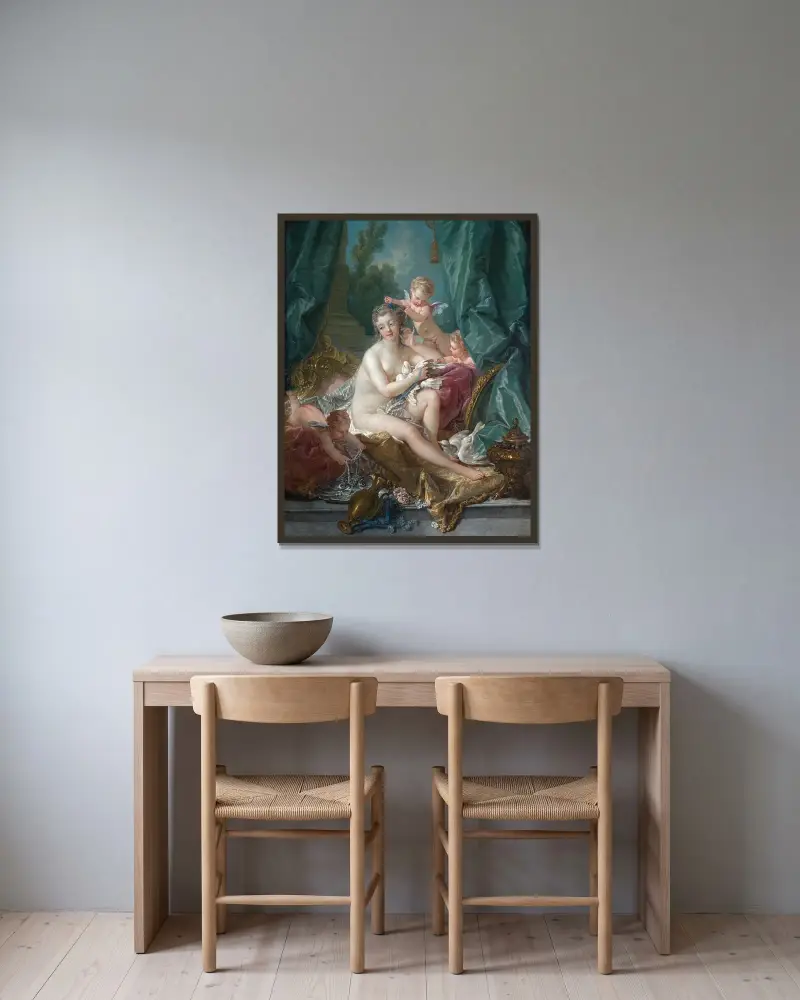 Venus' Toilette, 1751 von François Boucher gerahmt an einer Wand