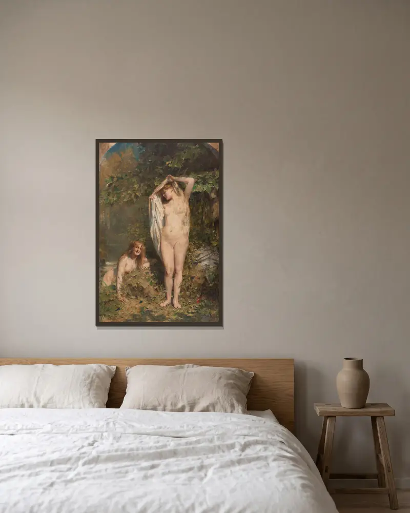 In der Sonne von Léon François Comerre gerahmt an einer Wand