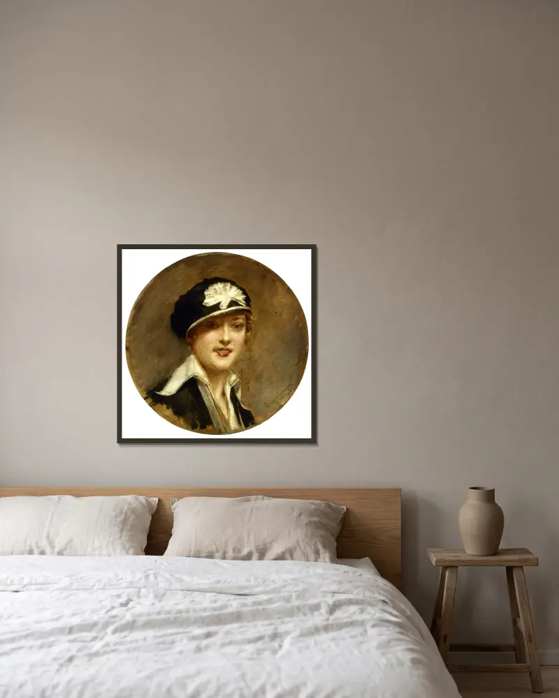 La casquette de Poiret av Léon François Comerre inramad på en vägg