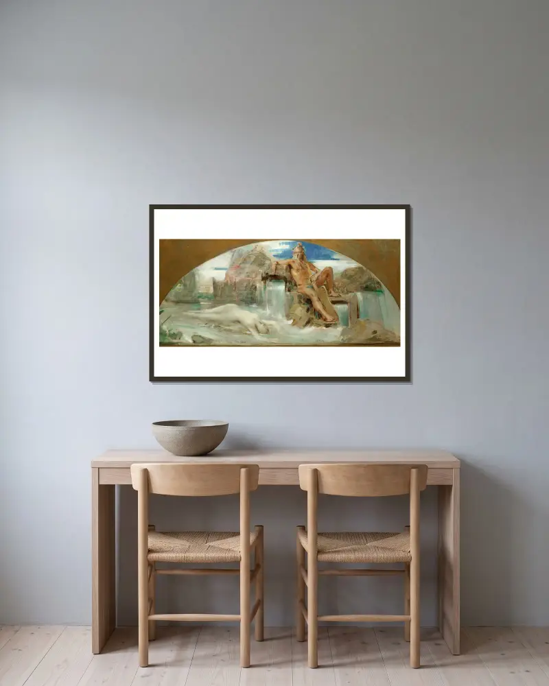 Die Saône und die Rhône von Léon François Comerre gerahmt an einer Wand