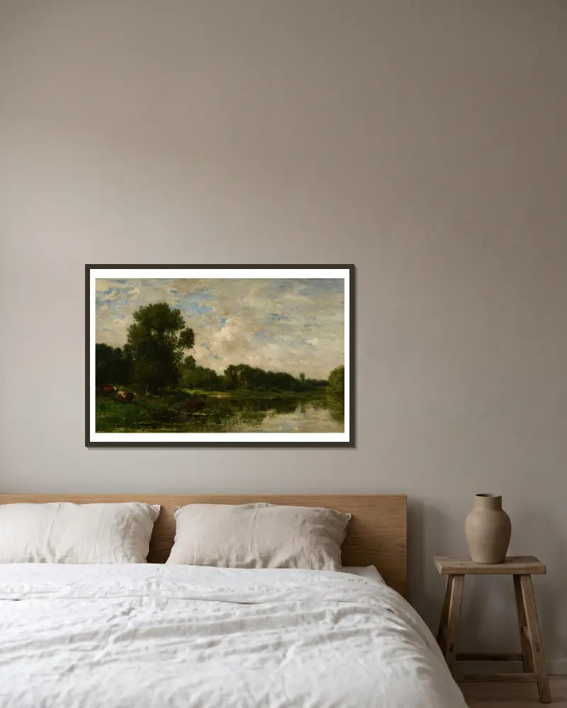 Ufer der Oise, 1860 – Nr. 2 von Charles François Daubigny gerahmt an einer Wand