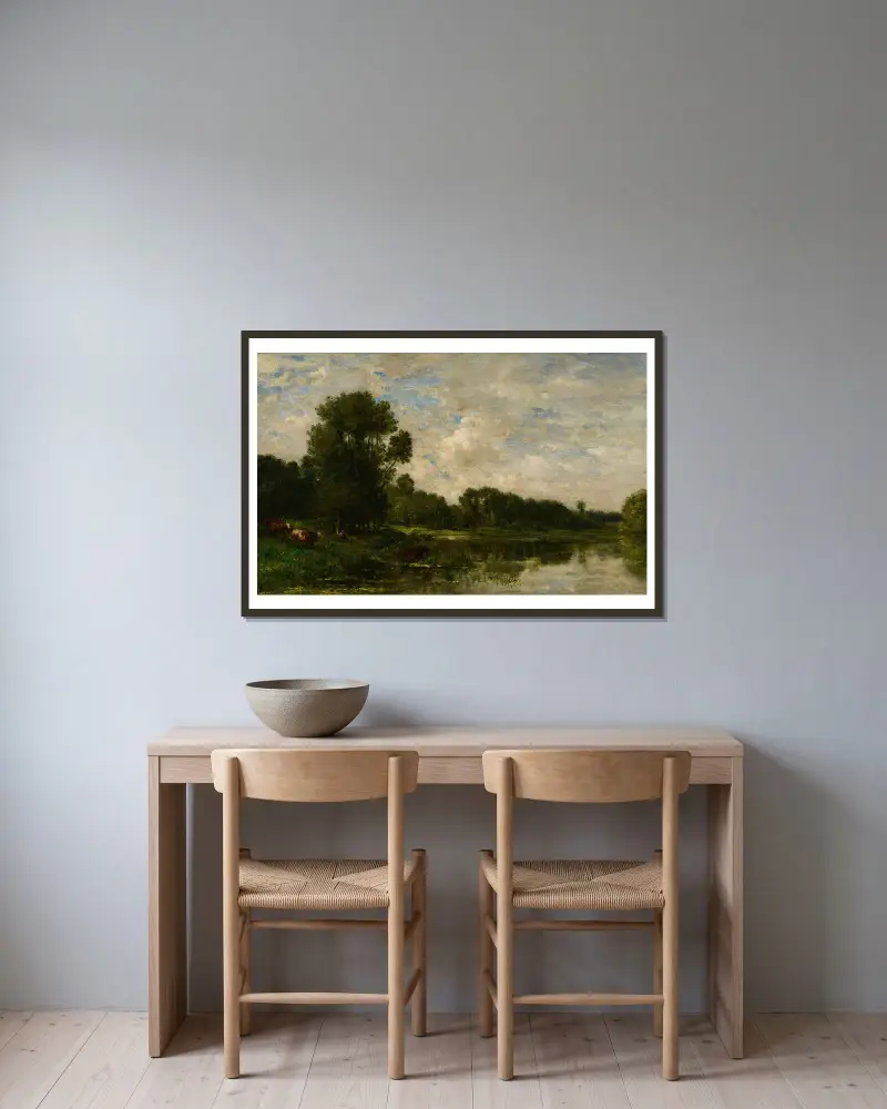 Ufer der Oise, 1860 – Nr. 2 von Charles François Daubigny gerahmt an einer Wand