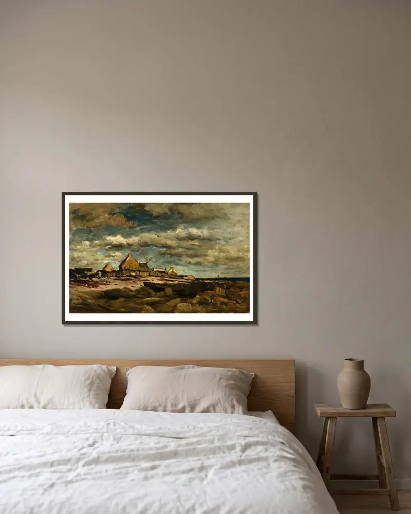 Einfahrt nach Kérity von Charles François Daubigny gerahmt an einer Wand