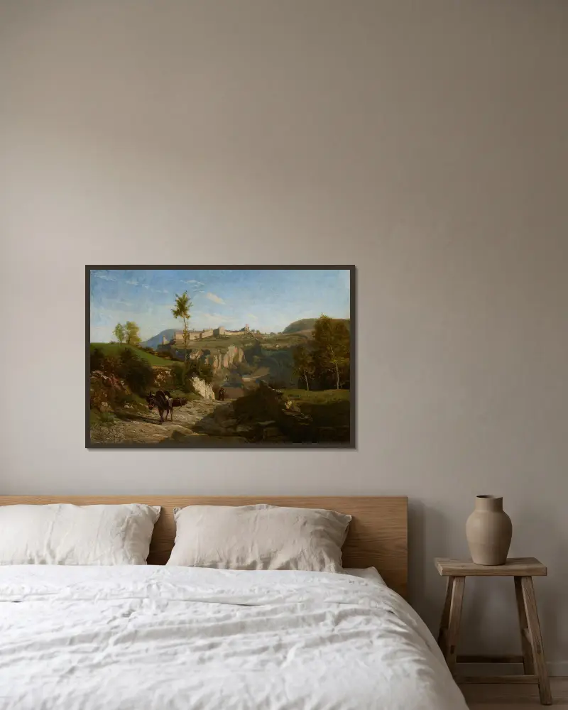 Landschaft bei Crémieu von Charles François Daubigny gerahmt an einer Wand