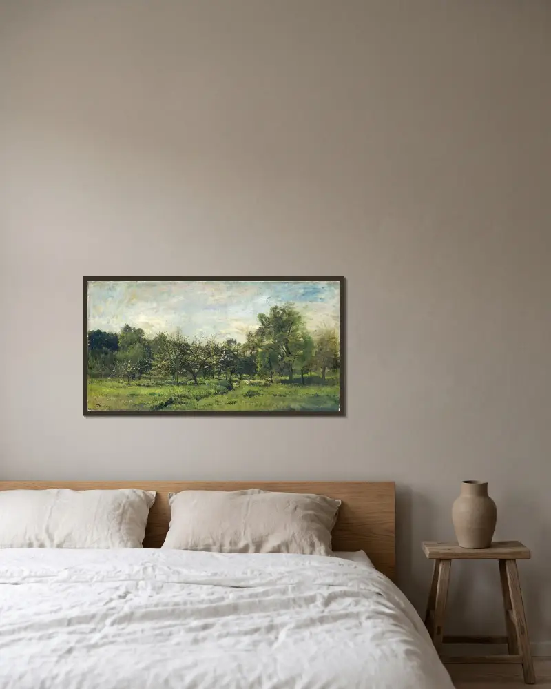Obstgarten von Charles François Daubigny gerahmt an einer Wand