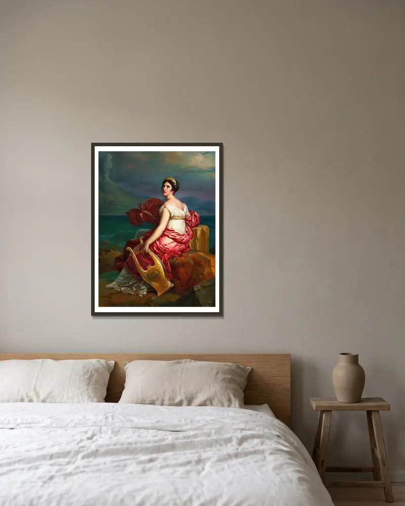 Corinne am Kap Misenum von François Gérard gerahmt an einer Wand