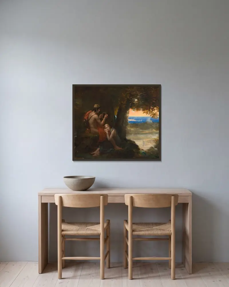Dafnis och Chloë av François Gérard inramad på en vägg