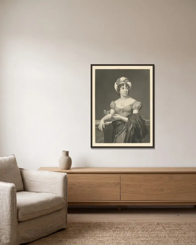 Madame de Staël von François Gérard gerahmt an einer Wand