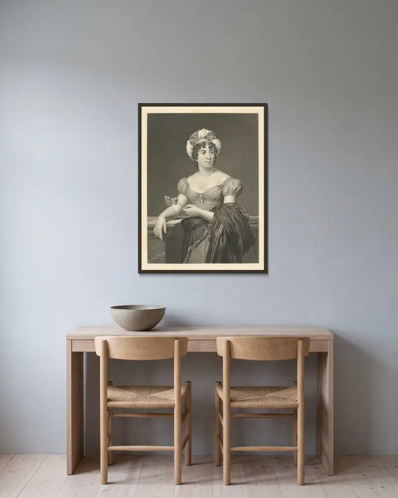 Madame de Staël von François Gérard gerahmt an einer Wand
