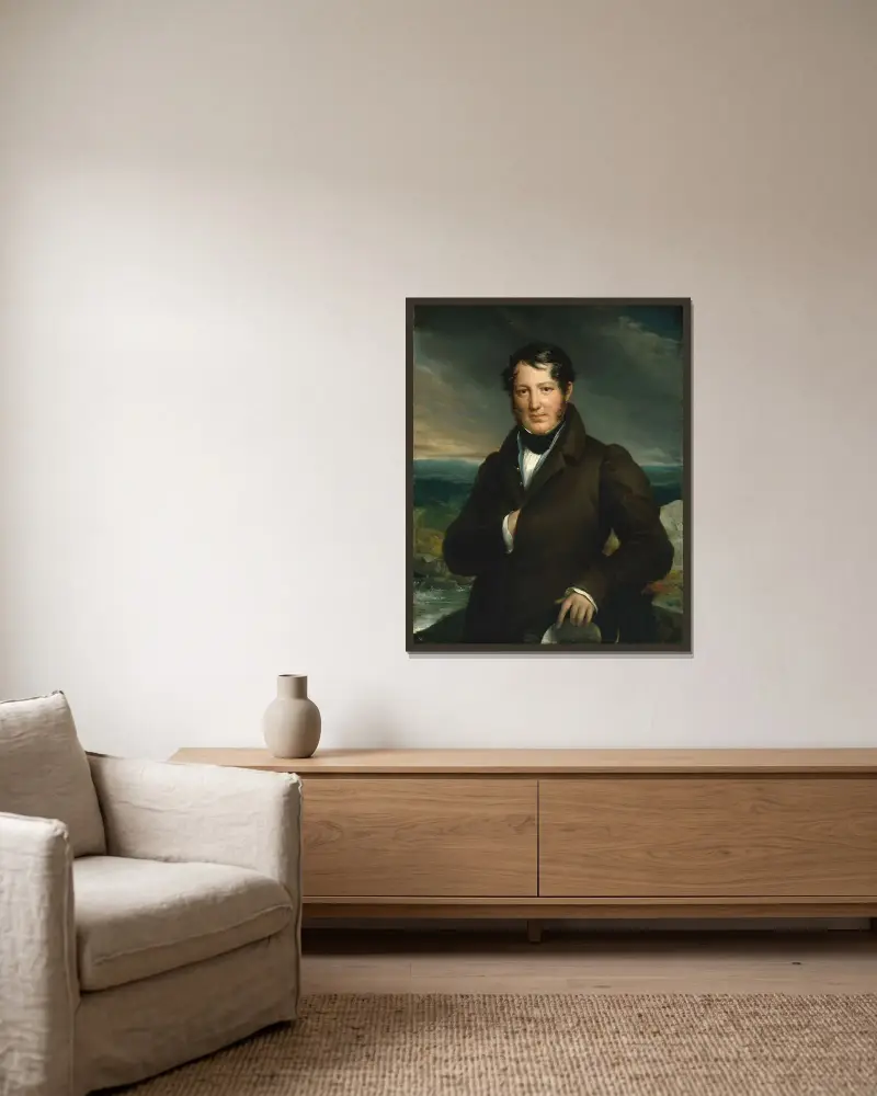 Monsieur Tortoni av François Gérard inramad på en vägg