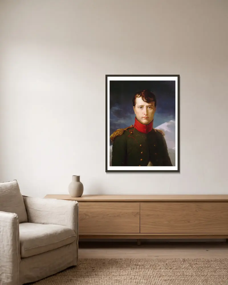 Napoléon Bonaparte Premier Consul av François Gérard inramad på en vägg