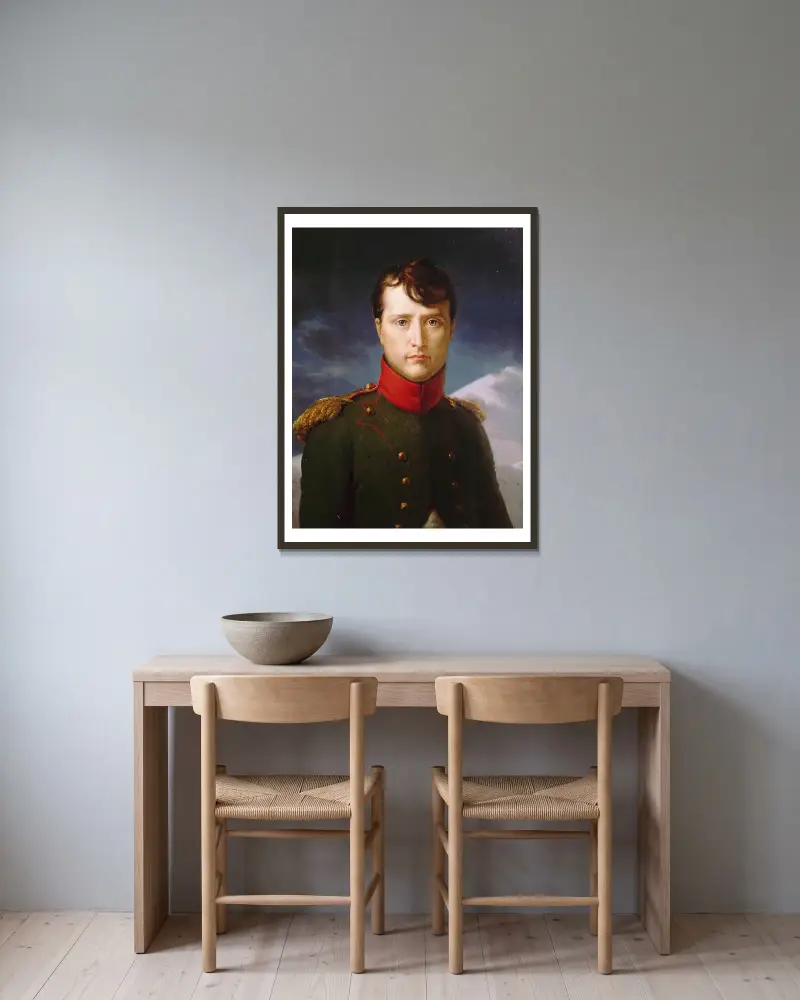 Napoléon Bonaparte Premier Consul av François Gérard inramad på en vägg