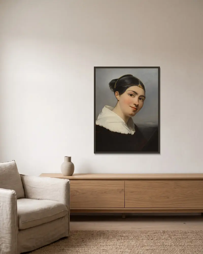 Portrait de Julie Duvidal de Montferrier av François Gérard inramad på en vägg