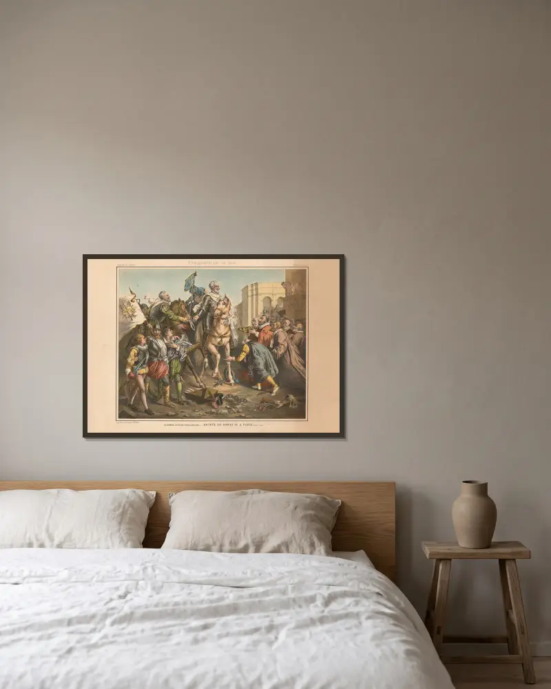 Religiösa inbördeskrig – Henrik IV:s intåg i Paris (mars 1394) av François Gérard inramad på en vägg