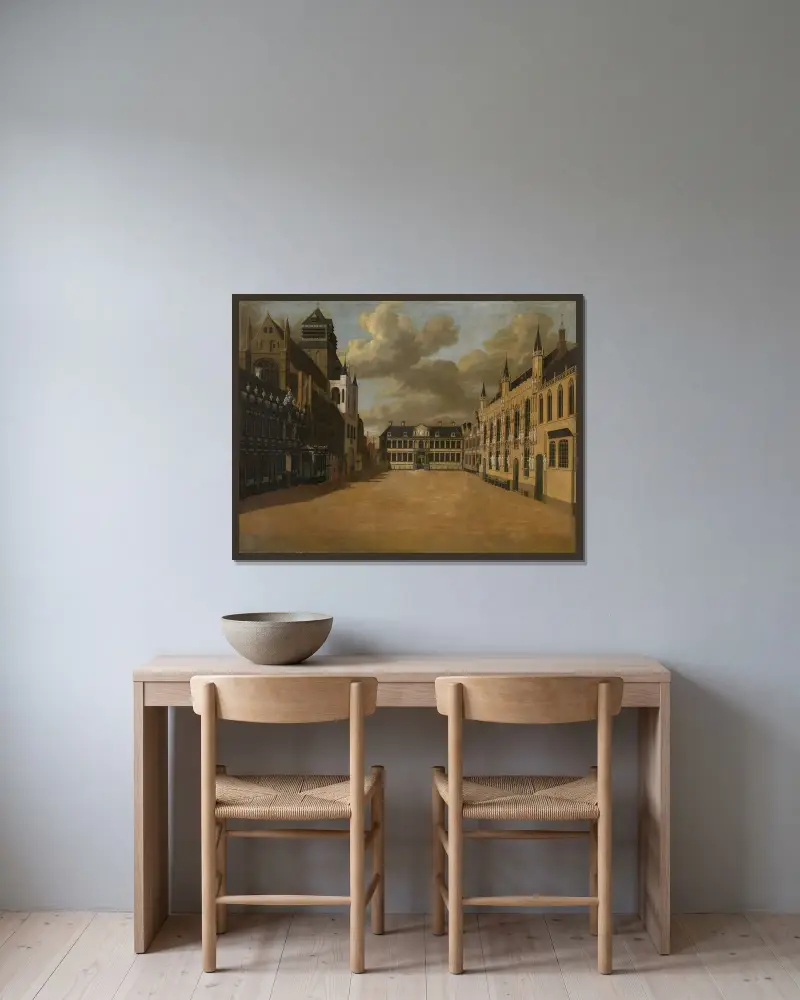 Der Burg in Brügge von Pierre Francois Ledoulx gerahmt an einer Wand