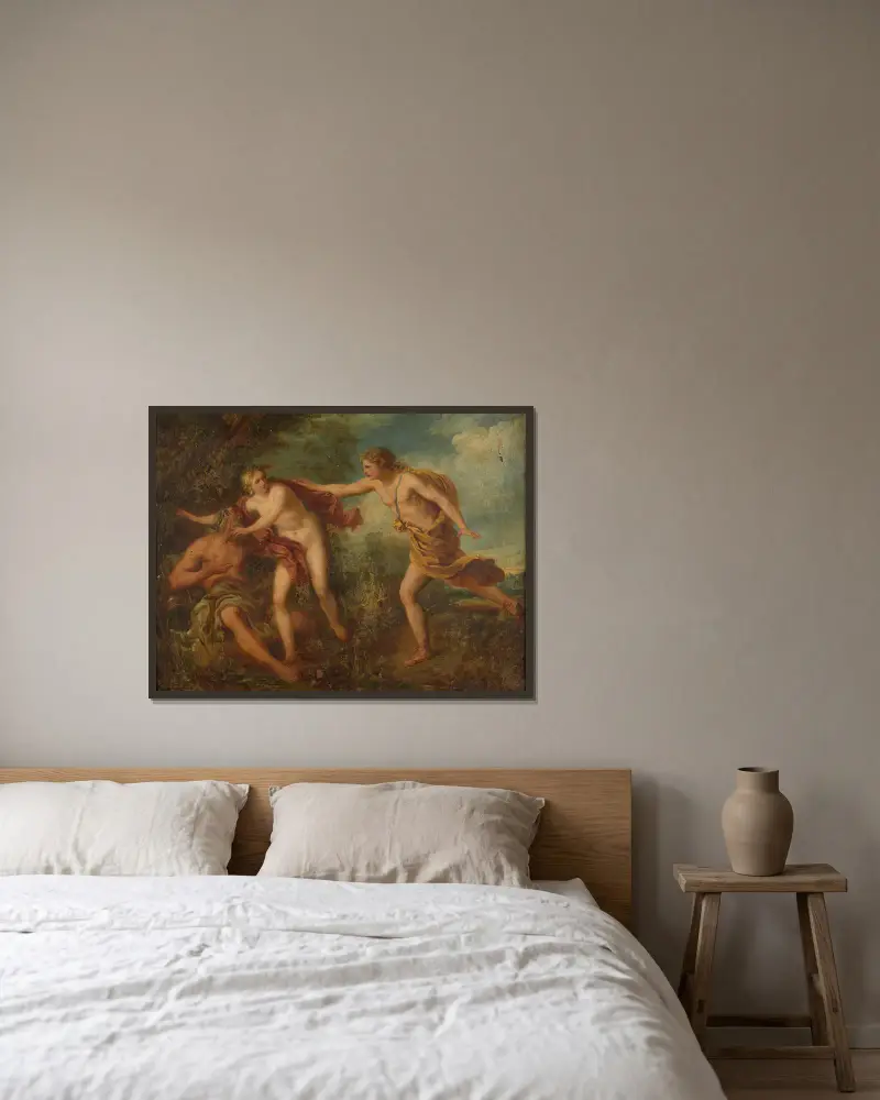 Apollon und Daphne von François Lemoyne gerahmt an einer Wand