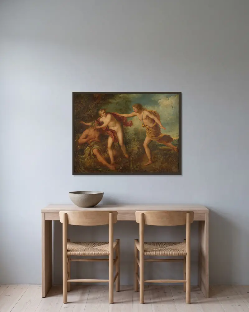 Apollon und Daphne von François Lemoyne gerahmt an einer Wand