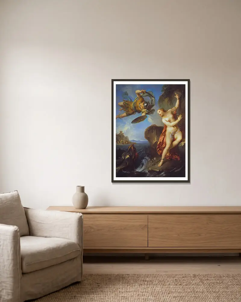 Perseus und Andromeda von François Lemoyne gerahmt an einer Wand