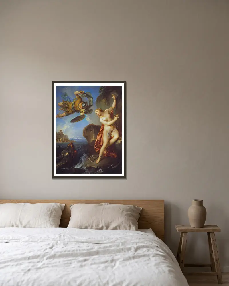 Perseus und Andromeda von François Lemoyne gerahmt an einer Wand