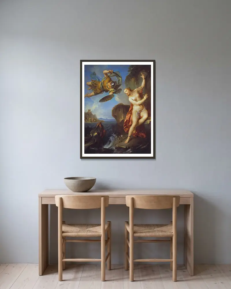 Perseus und Andromeda von François Lemoyne gerahmt an einer Wand