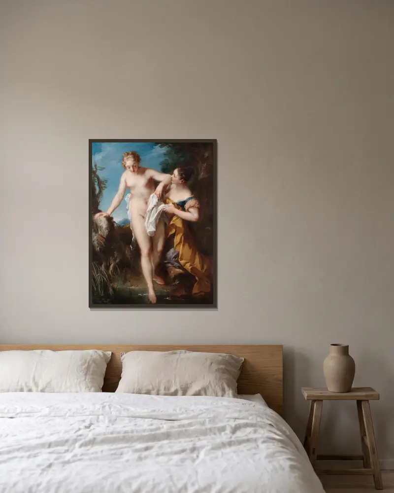 Die Badende von François Lemoyne gerahmt an einer Wand