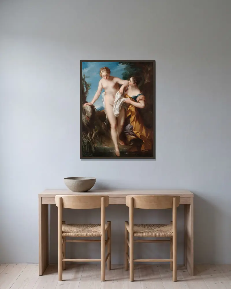 Die Badende von François Lemoyne gerahmt an einer Wand
