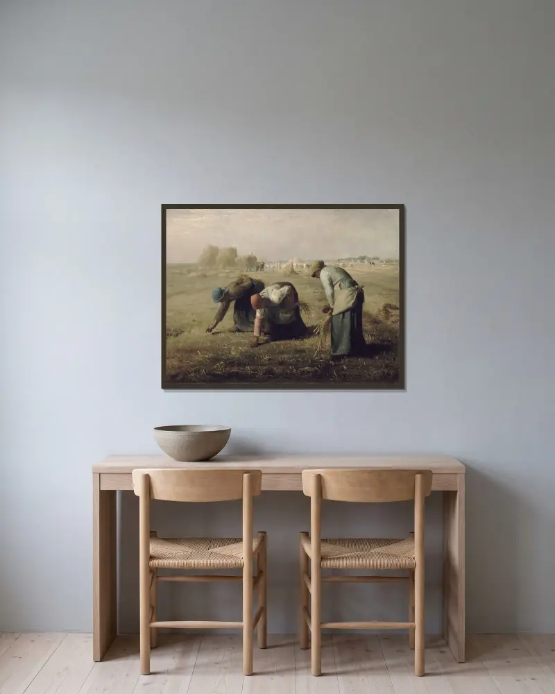 Paběrkování, Jean-François Millet v rámu na stěně